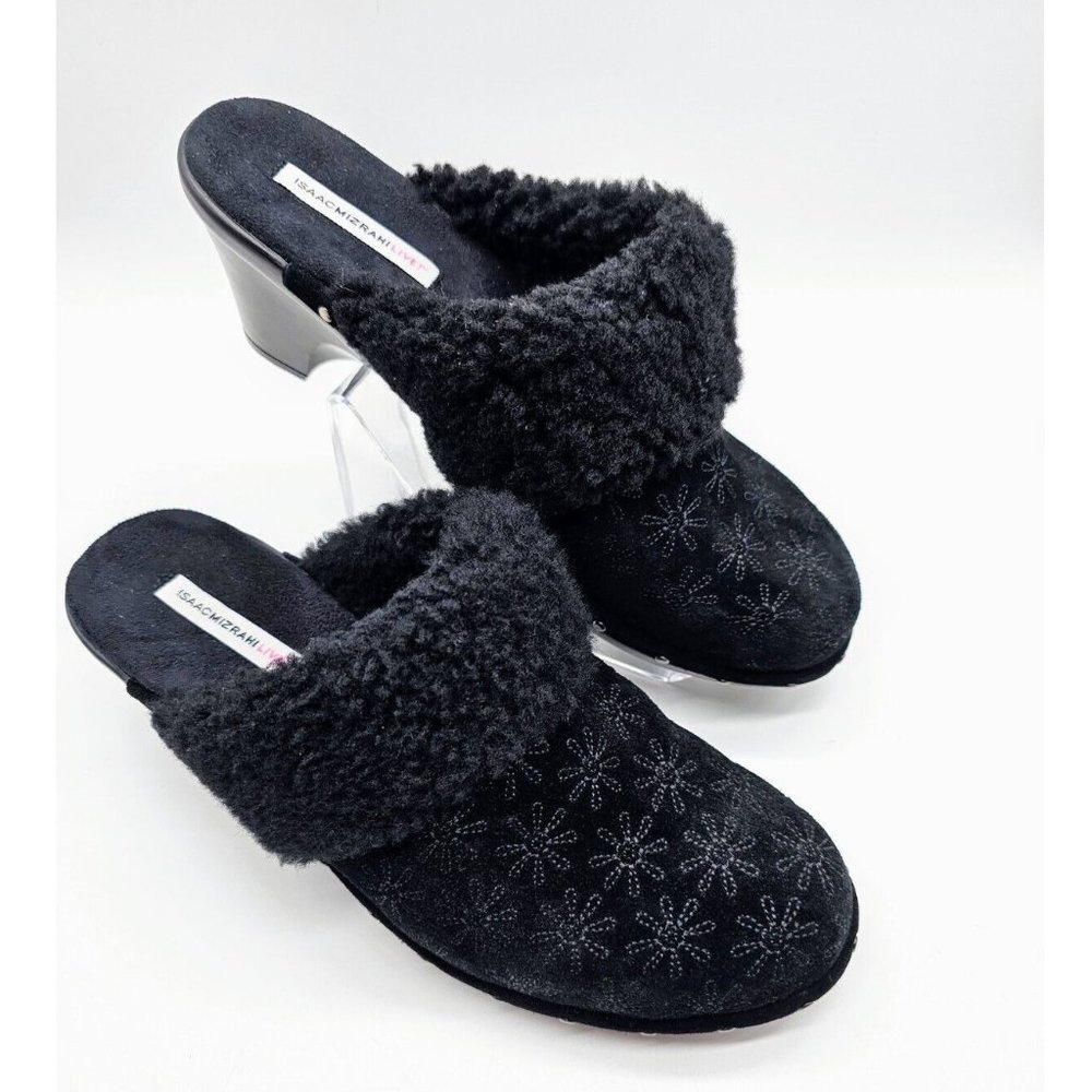 Isaac Mizrahi Clogs Women's Size 9M Slip On Mule Shearling Cuff